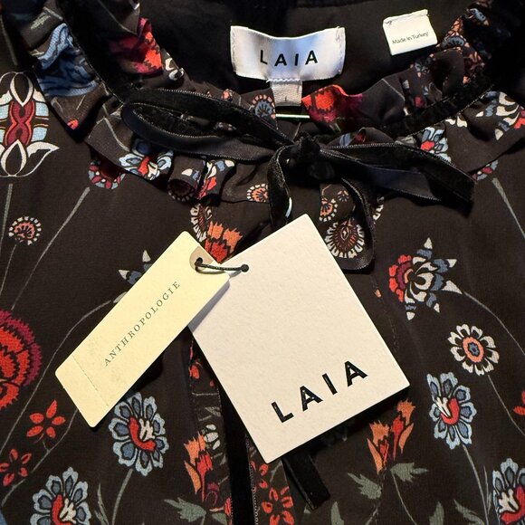 Anthropologie Laia Maxi Dress, Black Motif, SZ L - Picture 9 of 11